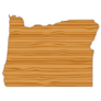 Map Of Oregon With Wood Texture Sticker
