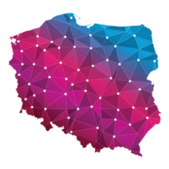 Map Of Poland Colorful Polygonal Network Line Sticker
