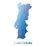 Map Of Portugal Blue Geometric Illustration Sticker