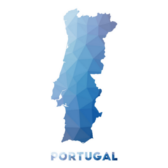 Map Of Portugal Blue Geometric Illustration Sticker