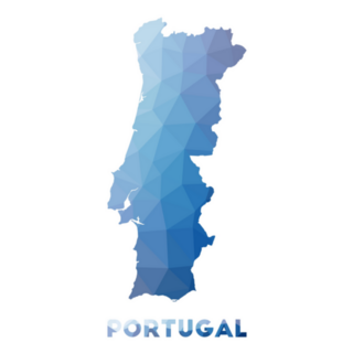 Map Of Portugal Blue Geometric Illustration Sticker