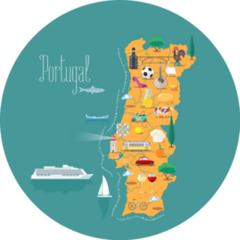 Map Of Portugal Illustration Landmarks Sticker
