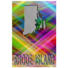 Map Of Rhode Island Colorful Background Lettering Design Sticker