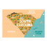 Map Of South Carolina With Cities And Landmarks Sticker