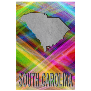 Map Of South Carolina With Colorful Background Sticker