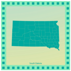 Map Of South Dakota Illustration Sticker