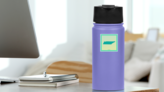 Map Of Tennessee Green Square Sticker on a Water Bottle (New) example