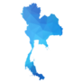 Map Of Thailand - Blue Geometric Sticker