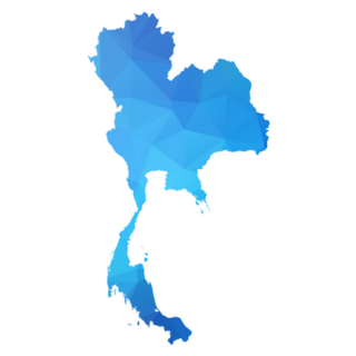 Map Of Thailand - Blue Geometric Sticker