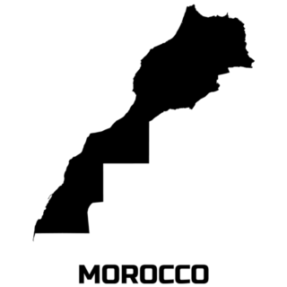 Map Of The Country Of Morocco Simple Sticker
