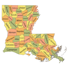 Map Of The Federal State Of Louisiana Sticker