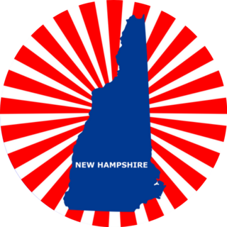 Map Of The State Of New Hampshire Patriotic Sticker