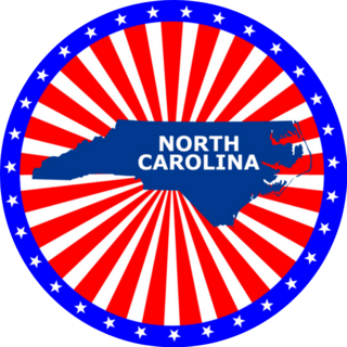 Map Of The State Of North Carolina Patriotic Sticker