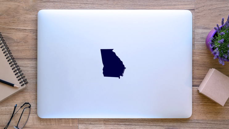 Map Of The U.s. State Of Georgia Sticker on a Laptop (New) example