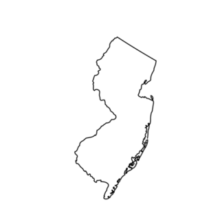 Map Of The U.s. State Of New Jersey Sticker