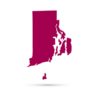 Map Of The U.s. State Of Rhode Island In Magenta Sticker