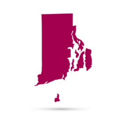 Map Of The U.s. State Of Rhode Island In Magenta Sticker