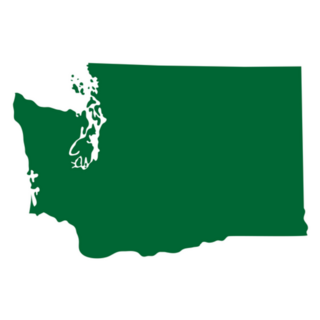 Map Of The U.s. State Of Washington In Green Sticker