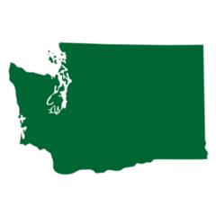 Map Of The U.s. State Of Washington In Green Sticker