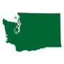 Map Of The U.s. State Of Washington In Green Sticker