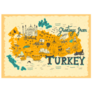 Map Of Turkey Postcard Sticker