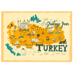 Map Of Turkey Postcard Sticker