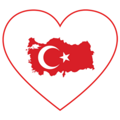 Map Of Turkey With National Flag Heart Sticker