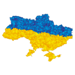 Map Of Ukraine In The Colors Of The Flag Sticker