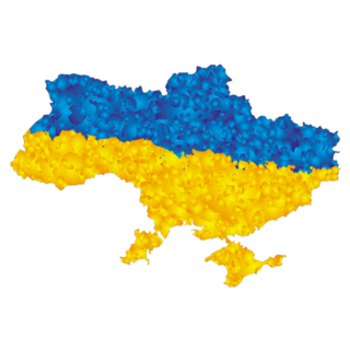 Map Of Ukraine In The Colors Of The Flag Sticker