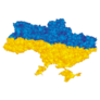 Map Of Ukraine In The Colors Of The Flag Sticker