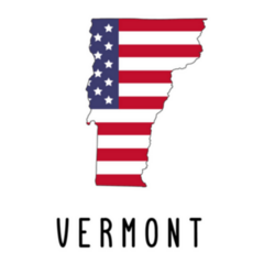 Map Of Vermont American Flag Lettering Sticker