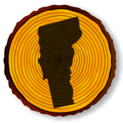 Map Of Vermont On A Timber End Section Sticker