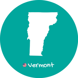 Map Of Vermont On Teal Sticker