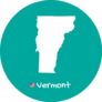 Map Of Vermont On Teal Sticker