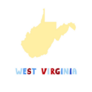Map Of West Virginia Colorful Lettering Sticker