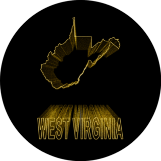Map Of West Virginia, Gold Detailing Sticker