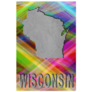 Map Of Wisconsin, Colorful Background Sticker