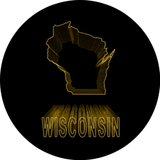 Map Of Wisconsin, Gold Effect Sticker