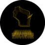 Map Of Wisconsin, Gold Effect Sticker