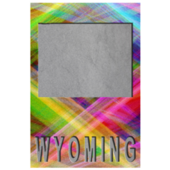 Map Of Wyoming, Colorful Background Sticker