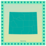 Map Of Wyoming Green Sticker