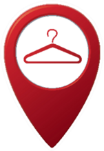Map Pointer With Hanger Dry Cleaning Icon Sticker