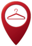 Map Pointer With Hanger Dry Cleaning Icon Sticker