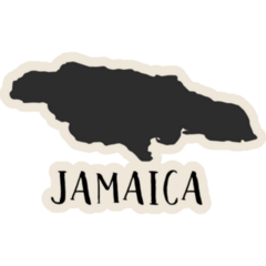 Map Sketch Of Jamaica Sticker