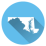 Map State Of Maryland Blue Sticker