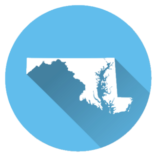 Map State Of Maryland Blue Sticker