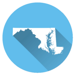 Map State Of Maryland Blue Sticker