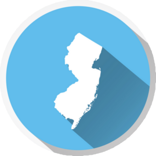 Map State Of New Jersey Blue Sticker