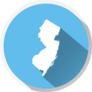 Map State Of New Jersey Blue Sticker