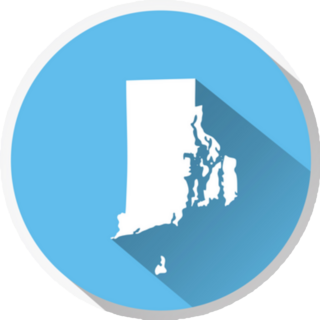 Map State Of Rhode Island Blue CIrcle Sticker